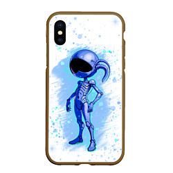Чехол iPhone XS Max матовый Инопланетянин среди звезд - An alien among the sta, цвет: 3D-коричневый