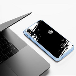 Чехол iPhone XS Max матовый Inter абстрактные краски текстура, цвет: 3D-голубой — фото 2