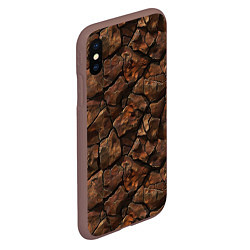 Чехол iPhone XS Max матовый Элементаль земли текстура, цвет: 3D-коричневый — фото 2