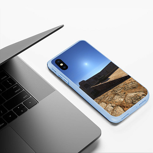 Чехол iPhone XS Max матовый Dust2 full 3d 4k / 3D-Голубой – фото 3