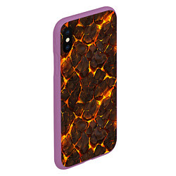 Чехол iPhone XS Max матовый Элементаль магмы текстура, цвет: 3D-фиолетовый — фото 2