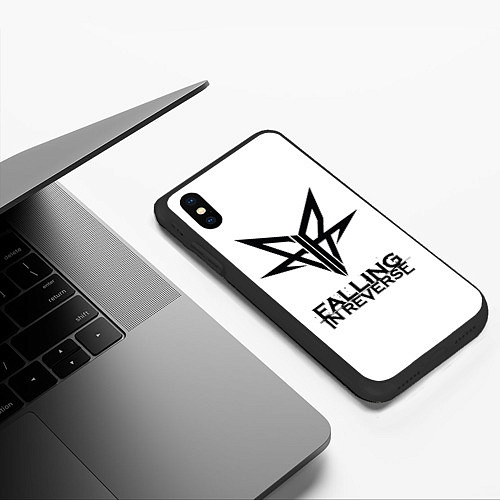 Чехол iPhone XS Max матовый Falling in Reverse band logo / 3D-Черный – фото 3