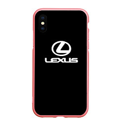 Чехол iPhone XS Max матовый Lexus white logo, цвет: 3D-баблгам