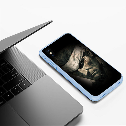 Чехол iPhone XS Max матовый Metal gear Venom Snake / 3D-Голубой – фото 3