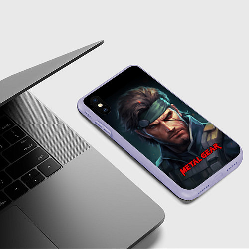 Чехол iPhone XS Max матовый Веном Снейк из игры Metal gear / 3D-Светло-сиреневый – фото 3