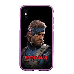 Чехол iPhone XS Max матовый Веном Снейк из игры Metal gear, цвет: 3D-фиолетовый