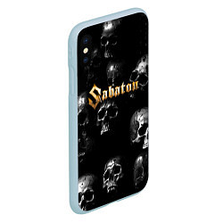 Чехол iPhone XS Max матовый Sabaton - logo rock group, цвет: 3D-голубой — фото 2