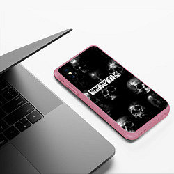 Чехол iPhone XS Max матовый Scorpions logo rock group, цвет: 3D-малиновый — фото 2