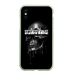 Чехол iPhone XS Max матовый Scorpions rock, цвет: 3D-салатовый