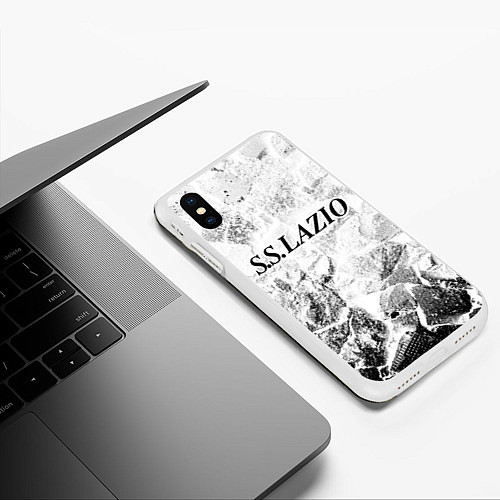 Чехол iPhone XS Max матовый Lazio white graphite / 3D-Белый – фото 3