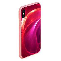 Чехол iPhone XS Max матовый Красно-розовый энергетический хаос волн, цвет: 3D-баблгам — фото 2