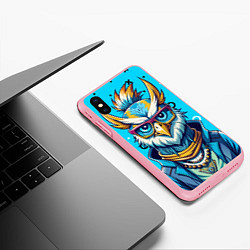 Чехол iPhone XS Max матовый Сова в одежде на стиле, цвет: 3D-баблгам — фото 2