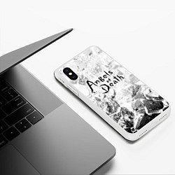 Чехол iPhone XS Max матовый Angels of Death white graphite, цвет: 3D-белый — фото 2