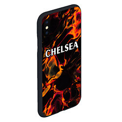 Чехол iPhone XS Max матовый Chelsea red lava, цвет: 3D-черный — фото 2