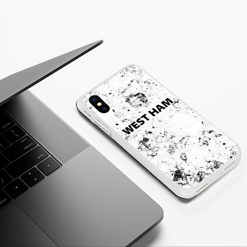 Чехол iPhone XS Max матовый West Ham dirty ice / 3D-Белый – фото 3