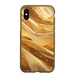 Чехол iPhone XS Max матовый Золотистая текстура с блестками, цвет: 3D-коричневый