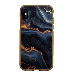 Чехол iPhone XS Max матовый Лакшери текстура с узорами, цвет: 3D-коричневый