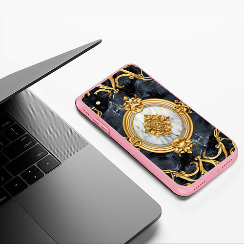 Чехол iPhone XS Max матовый Классические узоры лакшери текстура / 3D-Баблгам – фото 3