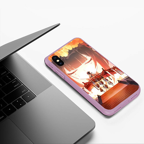 Чехол iPhone XS Max матовый Honkai Star Rail Sparkle театр / 3D-Сиреневый – фото 3