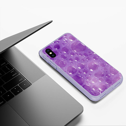 Чехол iPhone XS Max матовый Фиолетовая пена / 3D-Светло-сиреневый – фото 3