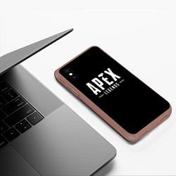 Чехол iPhone XS Max матовый Apex legends logo, цвет: 3D-коричневый — фото 2