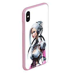 Чехол iPhone XS Max матовый Cyber warrior Barbie - ai art fantasy, цвет: 3D-розовый — фото 2