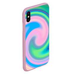 Чехол iPhone XS Max матовый Абстракция спиральная, цвет: 3D-розовый — фото 2