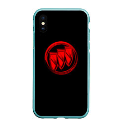 Чехол iPhone XS Max матовый Buick red logo, цвет: 3D-мятный