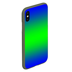 Чехол iPhone XS Max матовый Зелёный градиент текстура, цвет: 3D-темно-зеленый — фото 2