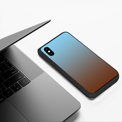 Чехол iPhone XS Max матовый Текстура градиент, цвет: 3D-черный — фото 2