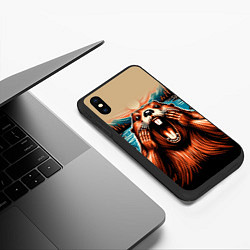 Чехол iPhone XS Max матовый Крик бобра, цвет: 3D-черный — фото 2