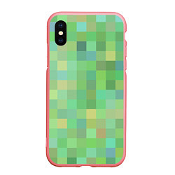 Чехол iPhone XS Max матовый Пиксели в зеленом, цвет: 3D-баблгам