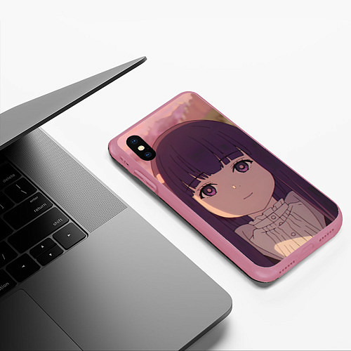 Чехол iPhone XS Max матовый Sousou no Frieren Ферн cute face / 3D-Малиновый – фото 3