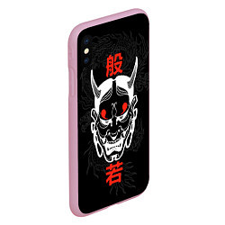 Чехол iPhone XS Max матовый Японский демон Хання, цвет: 3D-розовый — фото 2