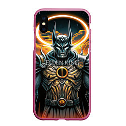 Чехол iPhone XS Max матовый Elden Ring black knight, цвет: 3D-малиновый