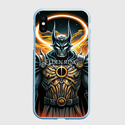 Чехол iPhone XS Max матовый Elden Ring black knight, цвет: 3D-голубой