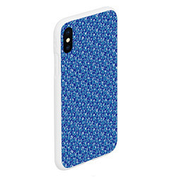 Чехол iPhone XS Max матовый Светлый синий в мелкий рисунок, цвет: 3D-белый — фото 2