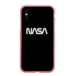 Чехол iPhone XS Max матовый Nasa white logo, цвет: 3D-баблгам