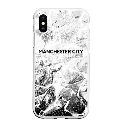 Чехол iPhone XS Max матовый Manchester City white graphite, цвет: 3D-белый