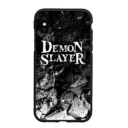 Чехол iPhone XS Max матовый Demon Slayer black graphite, цвет: 3D-черный