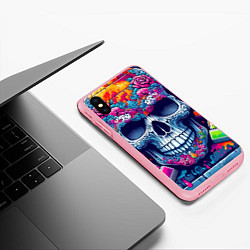 Чехол iPhone XS Max матовый Ai art skull - graffiti, цвет: 3D-баблгам — фото 2