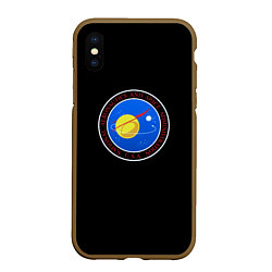 Чехол iPhone XS Max матовый NASA космос лого, цвет: 3D-коричневый