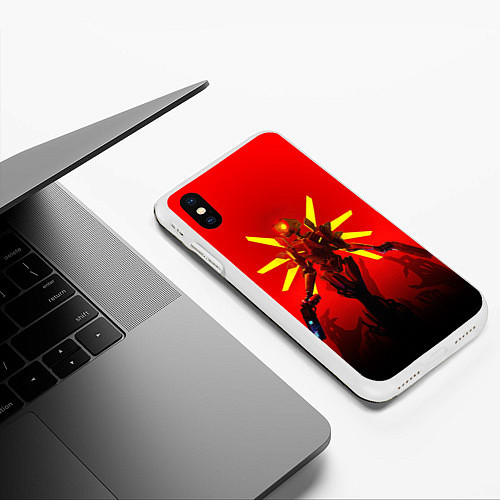 Чехол iPhone XS Max матовый Ultrakill supreme machine / 3D-Белый – фото 3