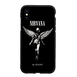 Чехол iPhone XS Max матовый Nirvana album, цвет: 3D-черный