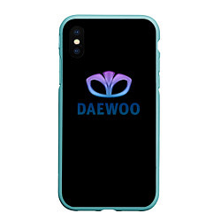 Чехол iPhone XS Max матовый Daewoo logo neon, цвет: 3D-мятный