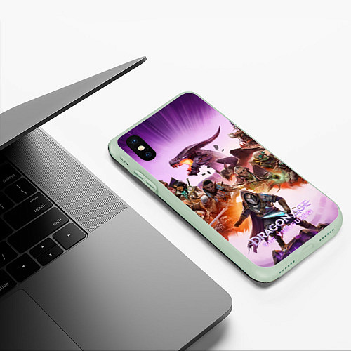 Чехол iPhone XS Max матовый Герои Dragon age the veilguard / 3D-Салатовый – фото 3