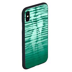 Чехол iPhone XS Max матовый Tie-dye green stripes, цвет: 3D-черный — фото 2