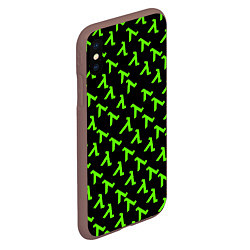 Чехол iPhone XS Max матовый Half life green logo, цвет: 3D-коричневый — фото 2