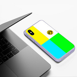 Чехол iPhone XS Max матовый Borussia color cport, цвет: 3D-светло-сиреневый — фото 2