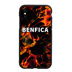 Чехол iPhone XS Max матовый Benfica red lava